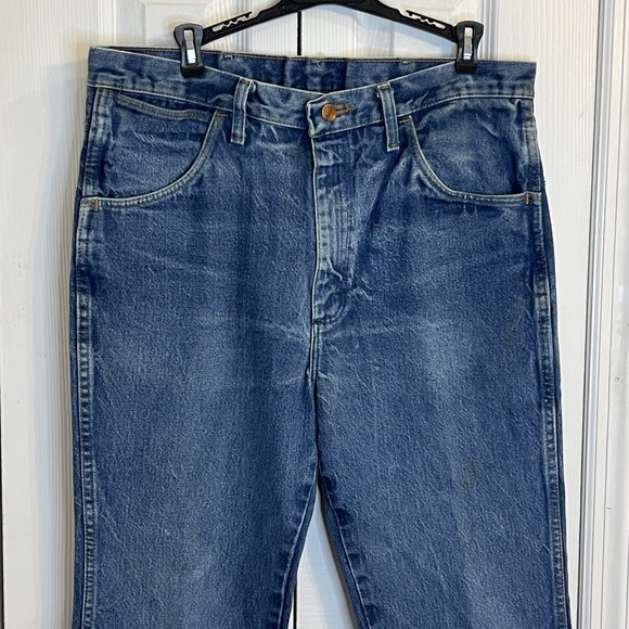 Vintage Wrangler Men's 36x30 Cowboy Cut Blue Jeans 90s Western Made‎ In USA - Picture 1 of 12